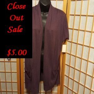 NWT Coldwater Creek Plum Short Sleeve Cardigan